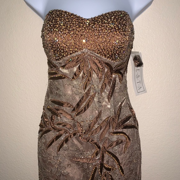 Fiesta- Light brown/ gold hand beaded embroidered - Picture 2 of 9